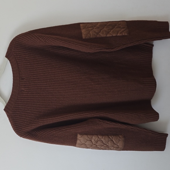 Brown Ribbed Women's Sweater - Picture 7 of 9